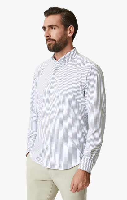 34 Heritage Stripe Shirt White-Men's Shirts-Howard-Surrey-Canada