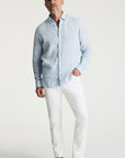 34 Heritage Linen Shirt Blue-Men's Shirts-Brooklyn-Vancouver-Yaletown-Canada