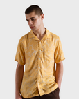 Far Afield Stachio SS Floral Jacquard Button Up Honey Gold SS24-Men's Shirts-S-Howard-Surrey-Canada