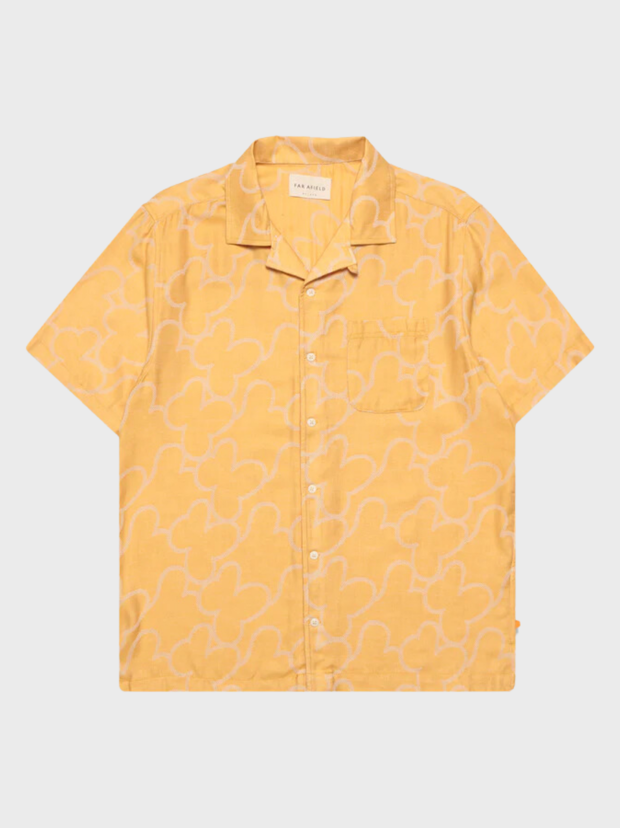 Far Afield Stachio SS Floral Jacquard Button Up Honey Gold SS24-Men&#39;s Shirts-Howard-Surrey-Canada