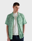 Far Afield Stachio SS Leaf Jacquard Button Up Frosty Green SS24-Men's Shirts-S-Howard-Surrey-Canada