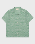 Far Afield Stachio SS Leaf Jacquard Button Up Frosty Green SS24-Men's Shirts-Howard-Surrey-Canada