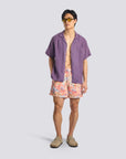 Bather Macaw Jungle Swim Trunk - Red-Men's Shorts-Brooklyn-Vancouver-Yaletown-Canada