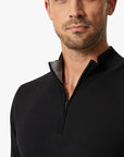 34 Heritage Quarter Zip Sweater Black-Men's Sweaters-Brooklyn-Vancouver-Yaletown-Canada