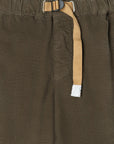 White Sand Waffle Cord Gg Belt Pant - Army