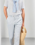 Sand LinenT-Shirt - Lt Blue-Men's T-Shirts-Brooklyn-Vancouver-Yaletown-Canada