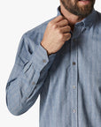 34 Heritage Herringbone Shirt Blue-Men's Shirts-Brooklyn-Vancouver-Yaletown-Canada