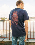 Nudie Roy Sea Noodles T-Shirt Dark Blue-Men's T-Shirts-Brooklyn-Vancouver-Yaletown-Canada