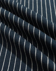 Far Afield Benny Knitted Polo - Navy/White Pinstripe-Men's Sweaters-Brooklyn-Vancouver-Yaletown-Canada