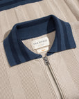 Far Afield Aleksey Cardigan - Horace Stripe - Sand-Men's Sweaters-Brooklyn-Vancouver-Yaletown-Canada