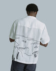 Far Afield Veloso Shirt - Embroidered Landscape - White-Men's Shirts-Brooklyn-Vancouver-Yaletown-Canada