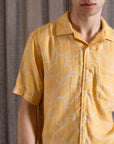 Far Afield Stachio SS Floral Jacquard Button Up Honey Gold SS24-Men's Shirts-Howard-Surrey-Canada