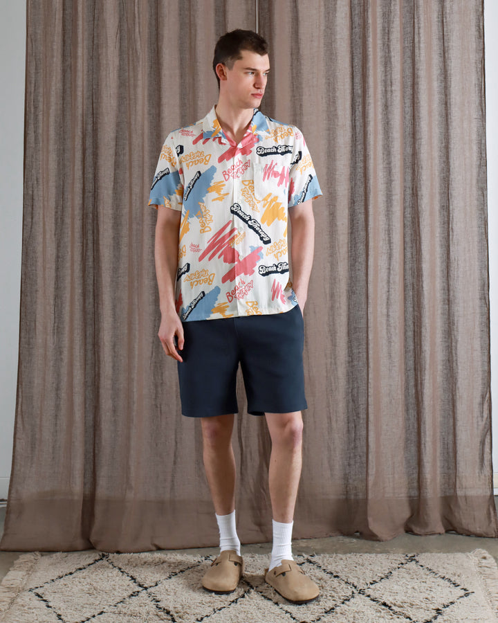 Far Afield Stachio SS Beach Therapy Button Up Snow White SS24-Men&#39;s Shirts-Howard-Surrey-Canada
