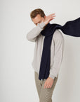 Peregrine Porter Ribbed Scarf - Navy-Men's Accessories-Brooklyn-Vancouver-Yaletown-Canada