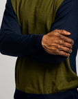Easy Mondays Colour block sweater Army/Navy-Men's Sweaters-Brooklyn-Vancouver-Yaletown-Canada