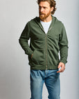 Easy Mondays Slub Cotton Zip Hoodie Thyme-Men's Sweatshirts-Brooklyn-Vancouver-Yaletown-Canada