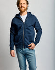 Easy Mondays Slub Cotton Zip Hoodie Navy-Men's Sweatshirts-Brooklyn-Vancouver-Yaletown-Canada