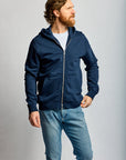 Easy Mondays Slub Cotton Zip Hoodie Navy-Men's Sweatshirts-Brooklyn-Vancouver-Yaletown-Canada