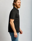 Easy Mondays Slub Cotton Polo Black-Men's T-Shirts-Brooklyn-Vancouver-Yaletown-Canada