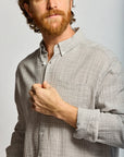 Easy Mondays Crinkle Button Down Stone-Men's Shirts-Howard-Surrey-Canada