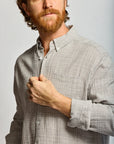 Easy Mondays Crinkle Button Down Stone-Men's Shirts-Brooklyn-Vancouver-Yaletown-Canada