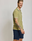 Easy Mondays Towel Terry Polo Tee - Sage-Men's T-Shirts-Brooklyn-Vancouver-Yaletown-Canada