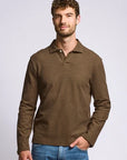 Easy Mondays Long Sleeve Pique Polo - Espresso-Men's T-Shirts-Brooklyn-Vancouver-Yaletown-Canada