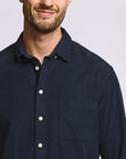 Easy Mondays Micro Corduroy Shirt - Navy-Men's Shirts-Brooklyn-Vancouver-Yaletown-Canada