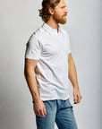 Easy Mondays Slub Cotton Polo White-Men's T-Shirts-Brooklyn-Vancouver-Yaletown-Canada