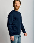 Easy Mondays Slub Cotton Sweatshirt Navy-Men's Sweatshirts-Brooklyn-Vancouver-Yaletown-Canada