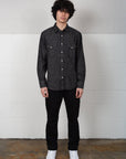 Edwin Kst069-01 Western Shirts - Black Denim-Men's Shirts-Brooklyn-Vancouver-Yaletown-Canada