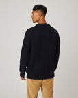 Peregrine Hudson Aran Jumper - Navy-Men's Sweaters-Brooklyn-Vancouver-Yaletown-Canada