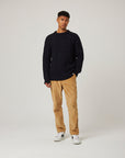 Peregrine Hudson Aran Jumper - Navy-Men's Sweaters-Brooklyn-Vancouver-Yaletown-Canada