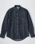 Edwin Kst069-00 Western Shirt - Blue Denim-Men's Shirts-Brooklyn-Vancouver-Yaletown-Canada