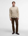 Barbour Lowfen Cable Crew - Stone-Men's Sweaters-Brooklyn-Vancouver-Yaletown-Canada