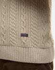Barbour Lowfen Cable Crew - Stone-Men's Sweaters-Brooklyn-Vancouver-Yaletown-Canada