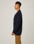 Peregrine Merino Wool Makers Stitch Cardigan Navy-Men's Sweaters-Brooklyn-Vancouver-Yaletown-Canada