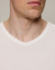 Merz Soft Pima Cotton V-Neck T-Shirt - White-Men's T-Shirts-Brooklyn-Vancouver-Yaletown-Canada