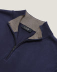 34 Heritage Quarter Zip Sweater Navy-Men's Sweaters-Brooklyn-Vancouver-Yaletown-Canada