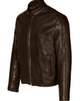 Schott Perfecto Cafe Racer Leather Jacket Brown-Men's Leather Jackets-Brooklyn-Vancouver-Yaletown-Canada