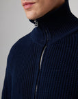 Peregrine River Zip Through Cardigan - Navy-Men's Sweaters-Brooklyn-Vancouver-Yaletown-Canada