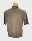 Arovescio Camicia Traforato "Wave" Full Button Down Polo - Bark-Men's Sweaters-Brooklyn-Vancouver-Yaletown-Canada
