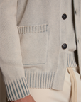 Arovescio Giacca Collo Rever Ml "Darkwash" Cardigen - Sand-Men's Sweaters-Brooklyn-Vancouver-Yaletown-Canada
