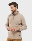 Barbour Jacket Nelson Essential Half Zip Stone-Men's Jackets-Brooklyn-Vancouver-Yaletown-Canada