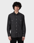Edwin Kst069-01 Western Shirts - Black Denim-Men's Shirts-Brooklyn-Vancouver-Yaletown-Canada