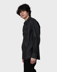 Edwin Kst069-01 Western Shirts - Black Denim-Men's Shirts-Brooklyn-Vancouver-Yaletown-Canada
