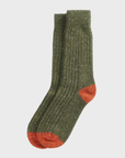 Barbour Houghton Socks - Olive/Burnt Orange-Men's Accessories-Brooklyn-Vancouver-Yaletown-Canada