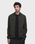 Barbour Milburn Zip Through Knitted Jumper - Dark Olive-Men's Sweaters-Brooklyn-Vancouver-Yaletown-Canada