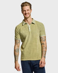 Easy Mondays Towel Terry Polo Tee - Sage-Men's T-Shirts-Brooklyn-Vancouver-Yaletown-Canada