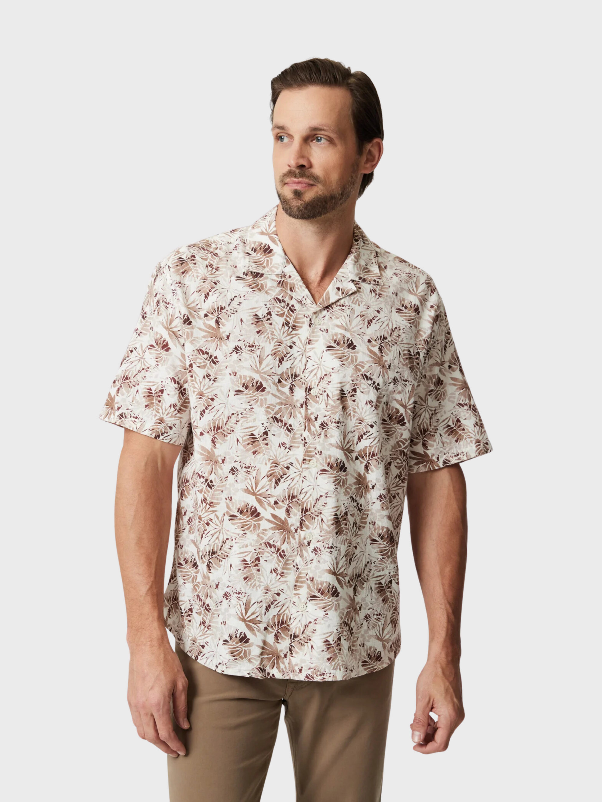 34 Heritage Desert Short Sleeve Shirt Ecru-Men's Shirts-S-Howard-Surrey-Canada
